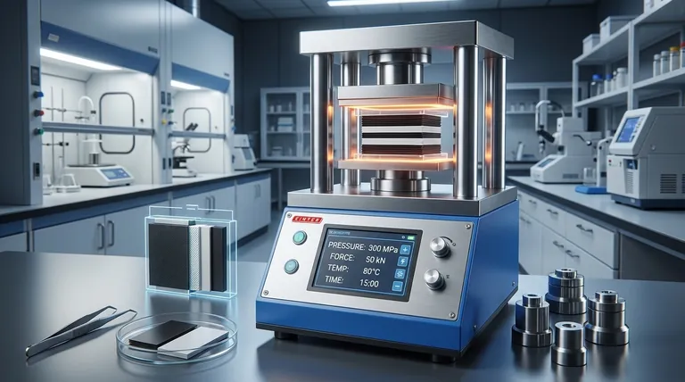 Perché l'applicazione di un'elevata pressione uniassiale con una pressa idraulica da laboratorio è un passaggio fondamentale nell'assemblaggio di una batteria completamente allo stato solido da film autoportanti impilati?