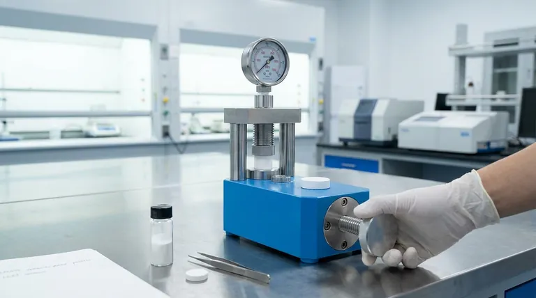 Qual è lo scopo dell'applicazione di una pressione di 300 MPa con una pressa idraulica da laboratorio durante la pellettizzazione della polvere di Li6.4La3Zr1.4Ta0.6O12 (LLZT)? Ottenere elettroliti solidi ad alta densità