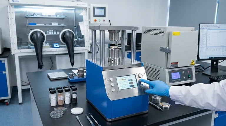 Qual é a função de uma prensa hidráulica ou isostática de laboratório na montagem de células de bateria de estado sólido simétricas de Li/LLZO/Li? Alcançar interfaces perfeitas de bateria de estado sólido