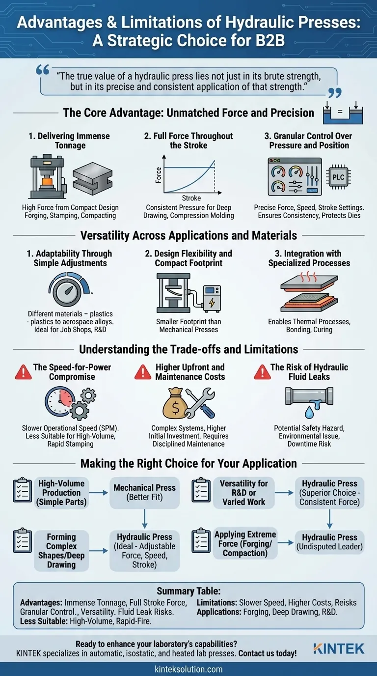 油圧プレスの利点と限界は何ですか？ 研究室で比類のない力と精度を解き放ちましょう ビジュアルガイド
