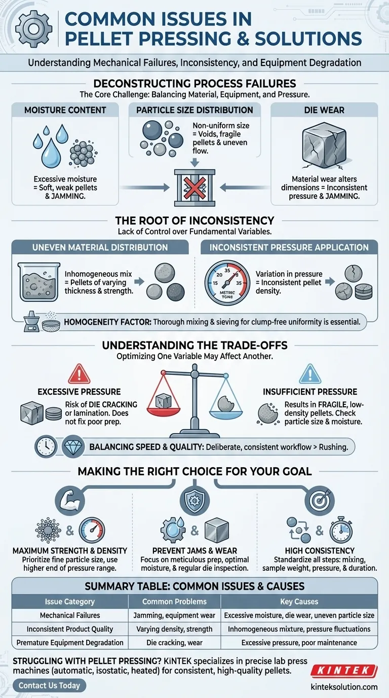 What are common issues encountered during pellet pressing? Avoid Jams and Inconsistencies for Better Results Visual Guide
