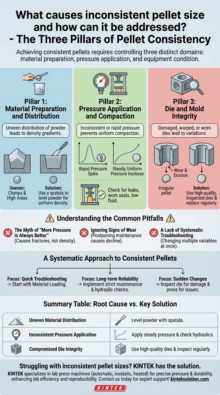 ペレットサイズのばらつきの原因と、それに対処する方法は？材料、圧力、ダイの制御をマスターする ビジュアルガイド