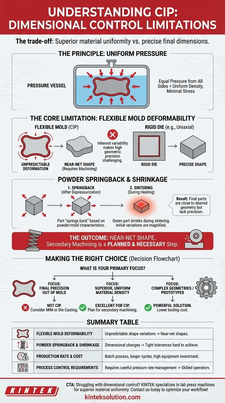 冷等静压（CIP）在尺寸控制方面的局限性是什么？克服挑战以实现卓越的材料均匀性 图解指南