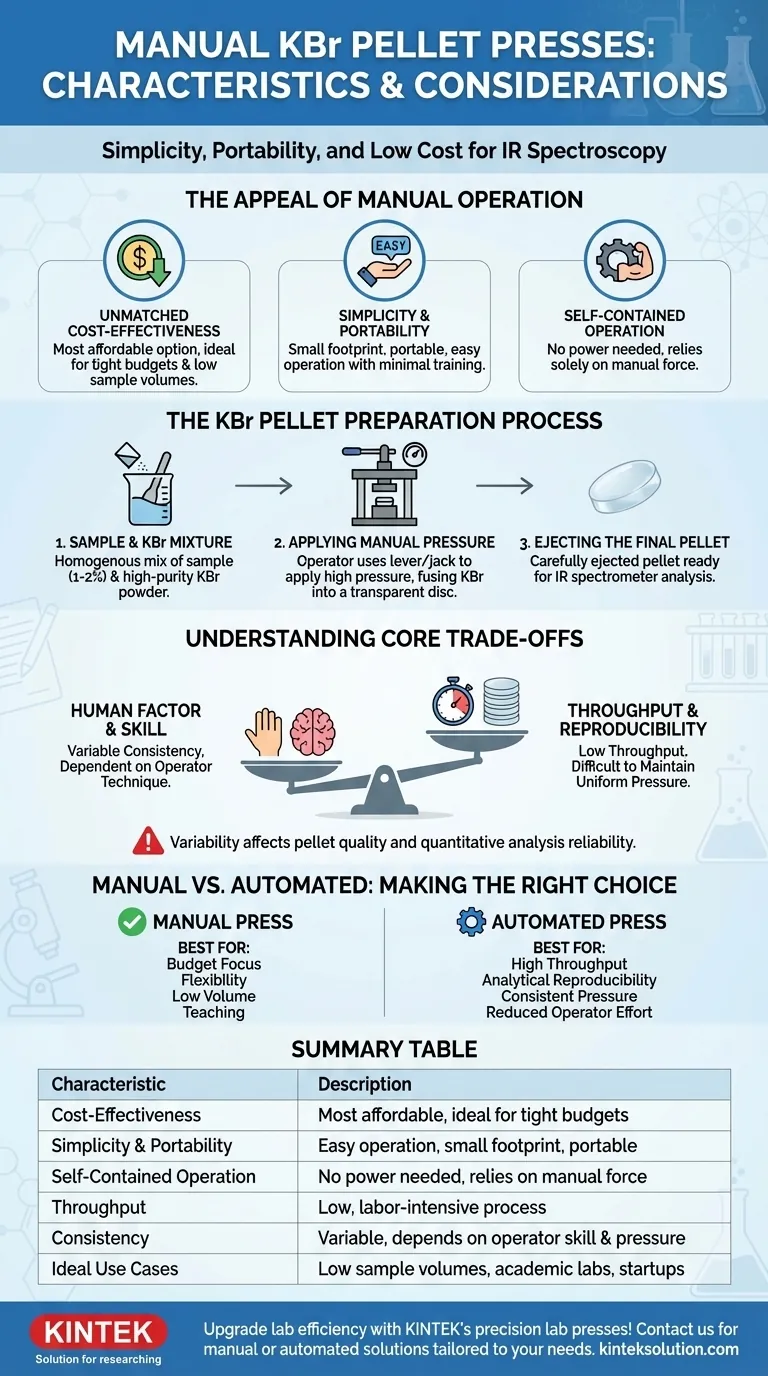 KBrペレット調製用マニュアルプレス機の特性とは？効率的なIR分光法のための主要機能を発見 ビジュアルガイド