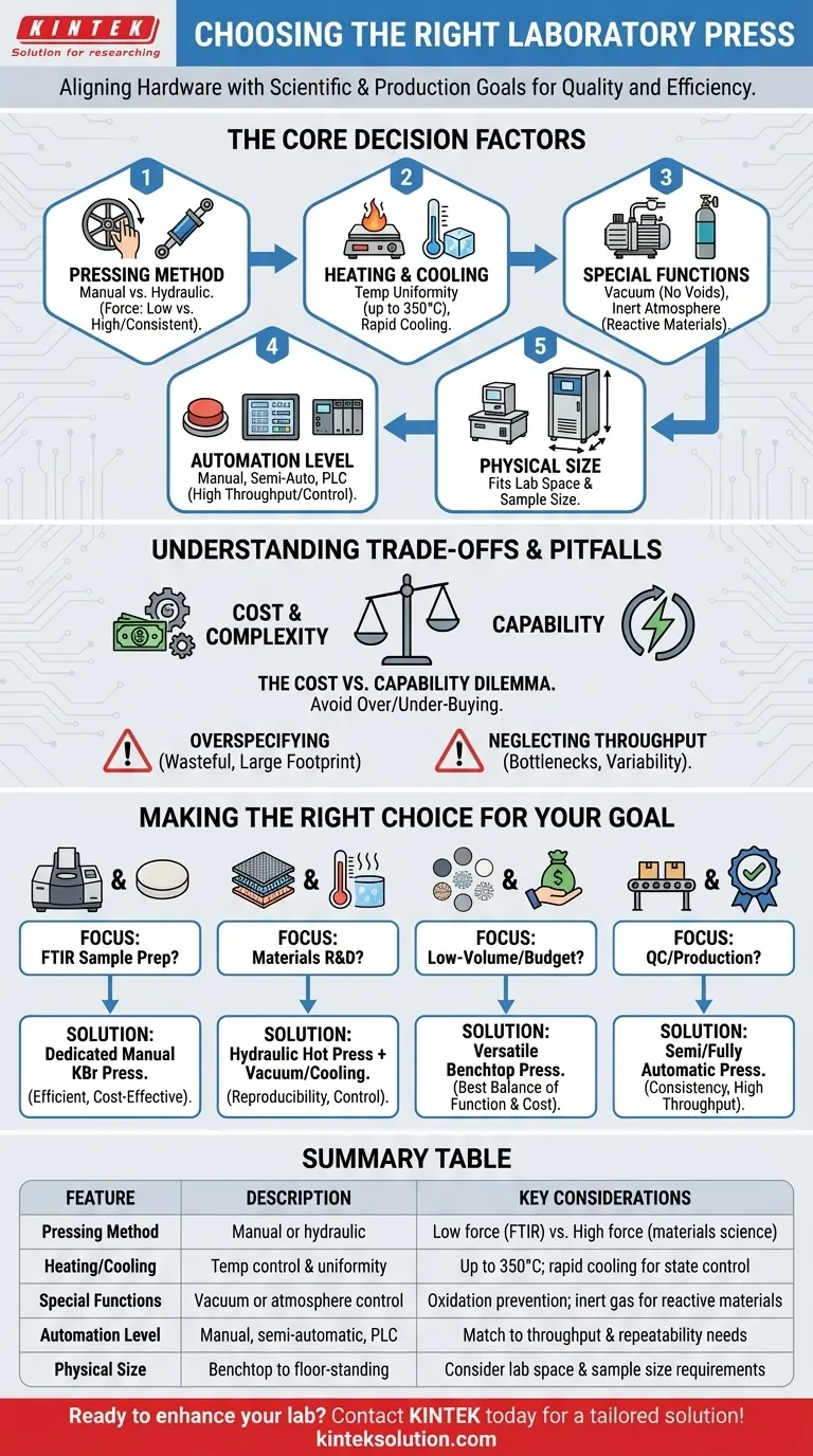 Как выбрать между различными типами лабораторных прессов? Найдите идеальное решение для нужд вашей лаборатории Визуальное руководство