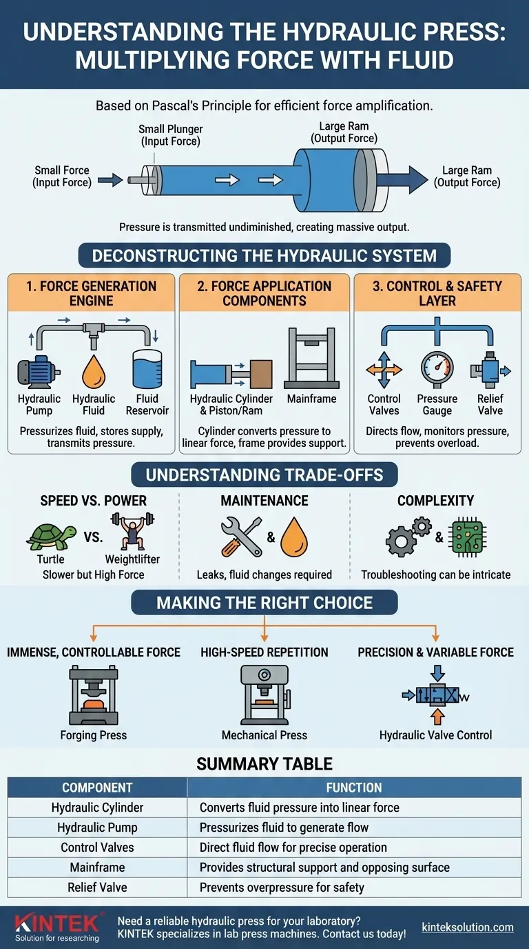 Was ist eine hydraulische Presse und was sind ihre Hauptkomponenten? Entfesseln Sie immense Kraft für Ihre Projekte Visuelle Anleitung