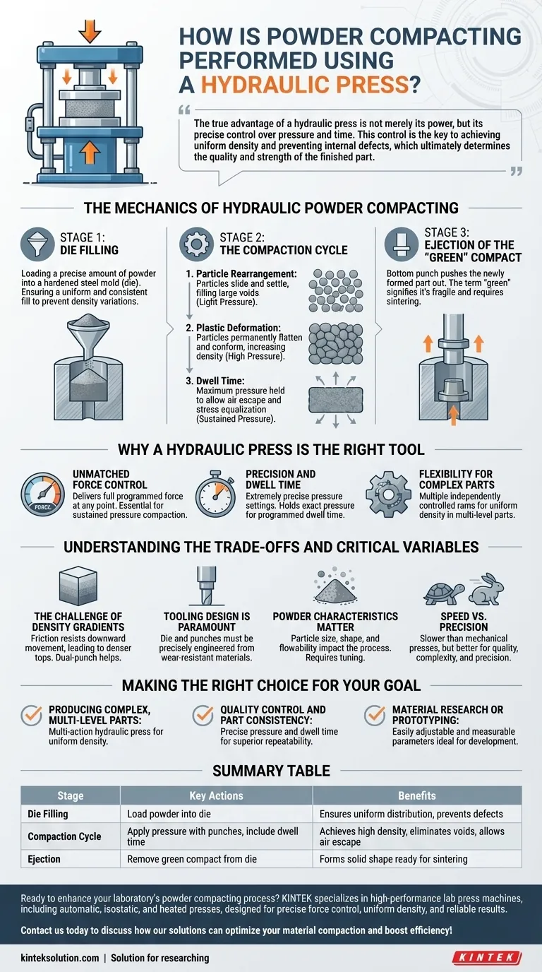 油圧プレスを用いた粉末の成形はどのように行われますか？材料の精密で均一な成形を実現 ビジュアルガイド
