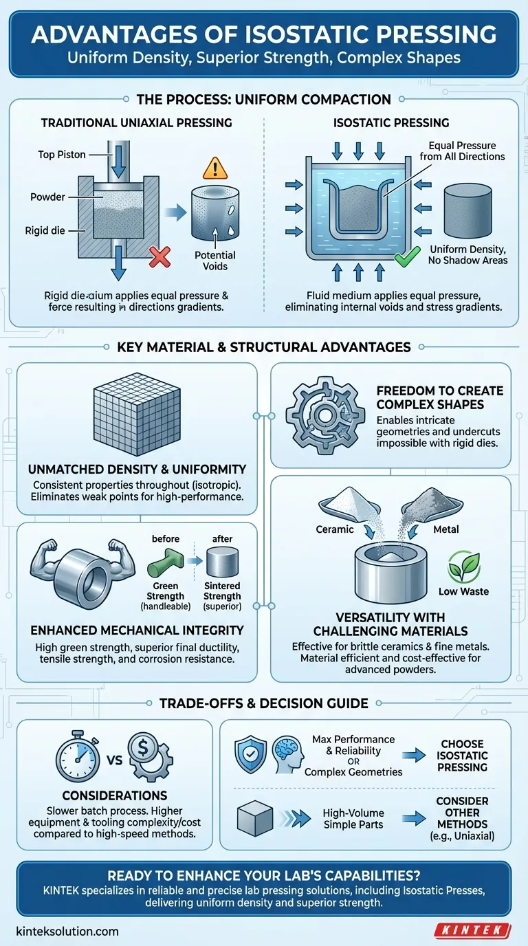 等静压有什么优点？实现均匀密度和复杂形状 图解指南