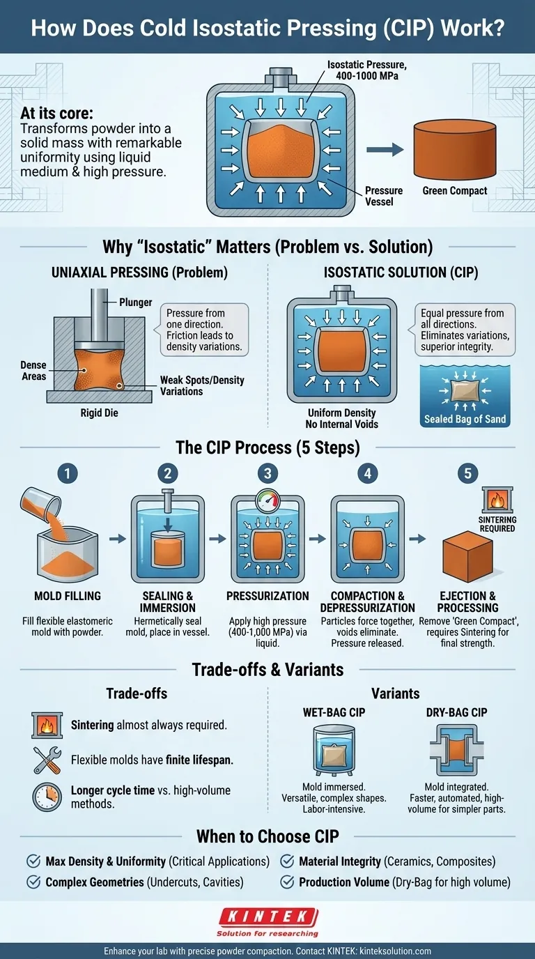 冷等静压 (CIP) 如何工作？实现均匀粉末压实以获得卓越零件 图解指南