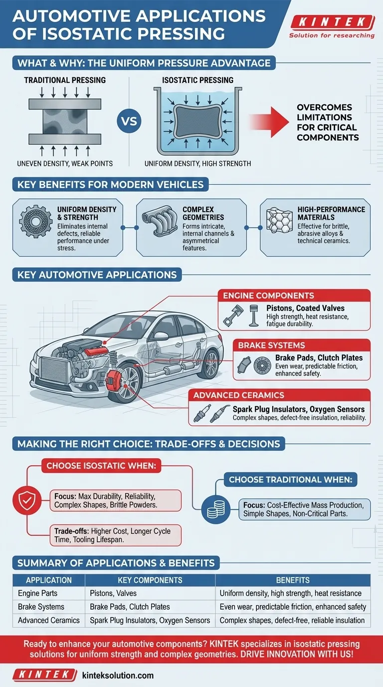 등방압축 성형의 자동차 응용 분야에는 어떤 것들이 있습니까? 균일한 강도와 복잡한 형상으로 성능을 향상시키십시오 시각적 가이드