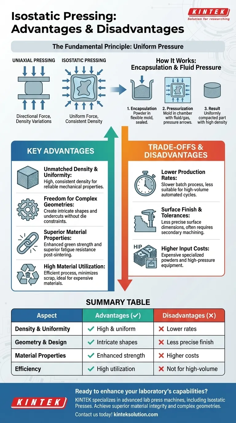 Was sind die Vor- und Nachteile des isostatischen Pressens? Erzielen Sie überlegene Materialintegrität und komplexe Formen Visuelle Anleitung