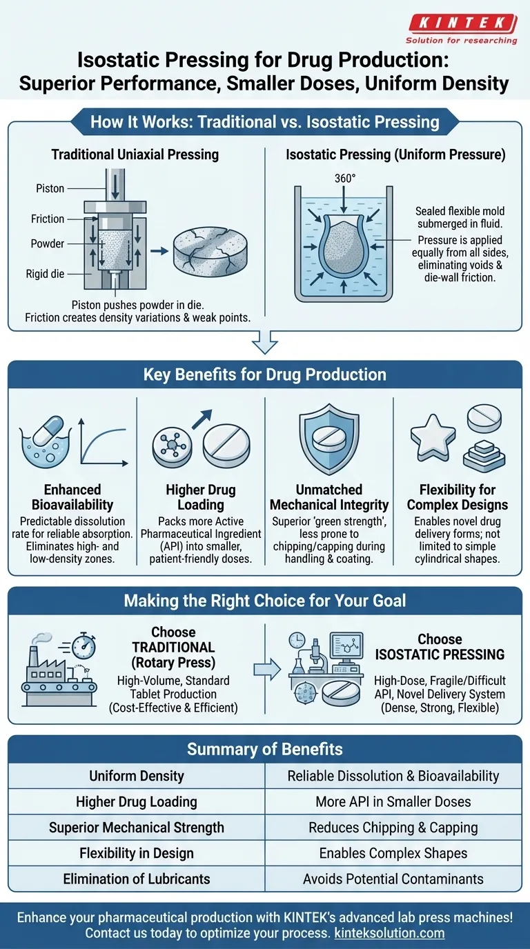 What are the benefits of isostatic pressing for drug production? Boost Bioavailability and Tablet Integrity Visual Guide