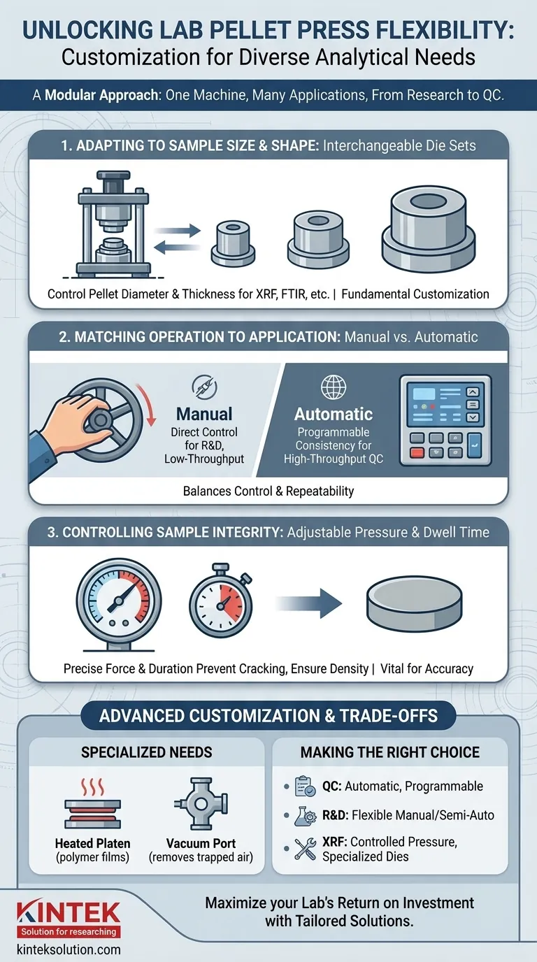كيف تدعم مكابس العينات المختبرية التخصيص والمرونة؟ حسّن إعداد عينتك لأي مادة دليل مرئي