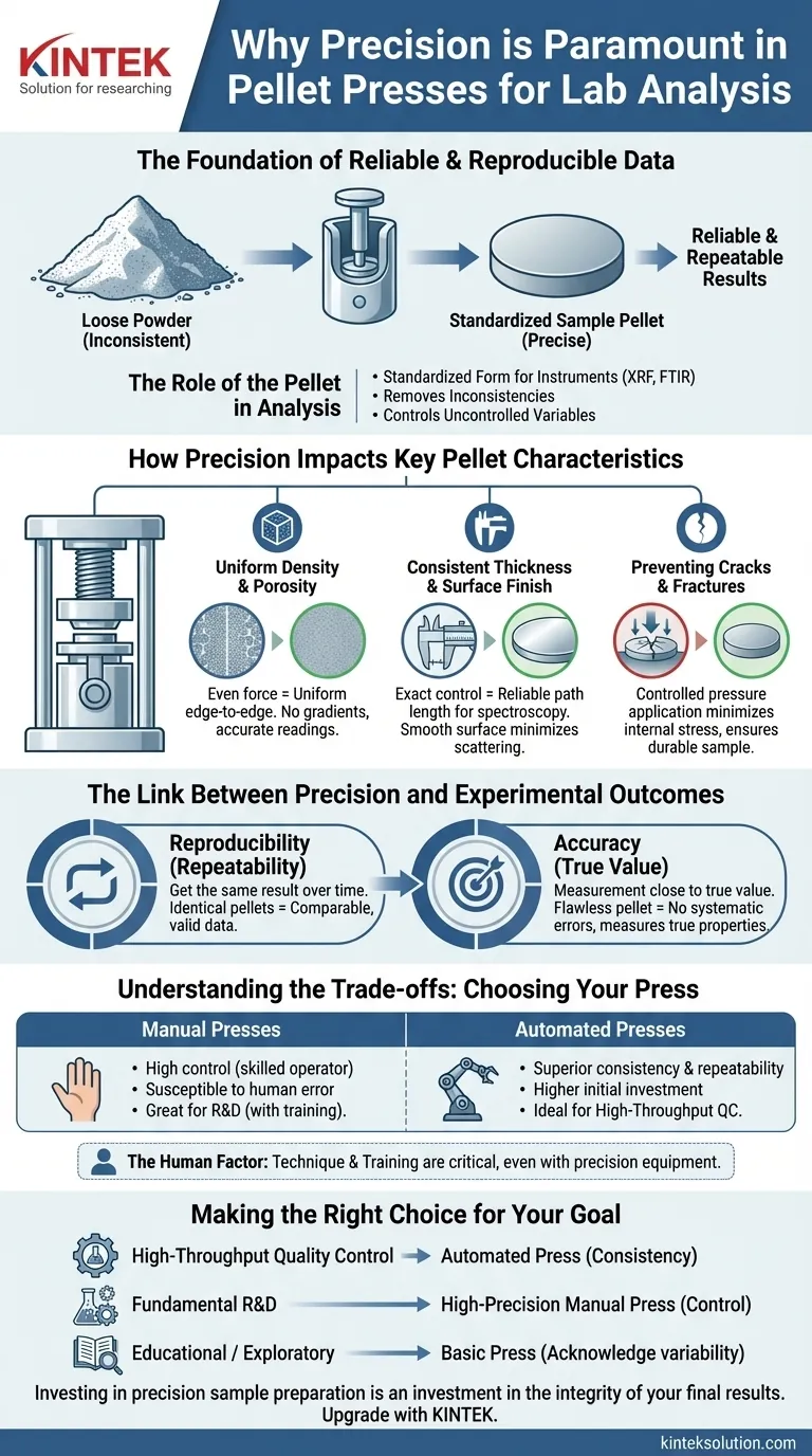 Why is precision important in laboratory experiments involving pellet presses? Ensure Accurate and Reproducible Results Visual Guide