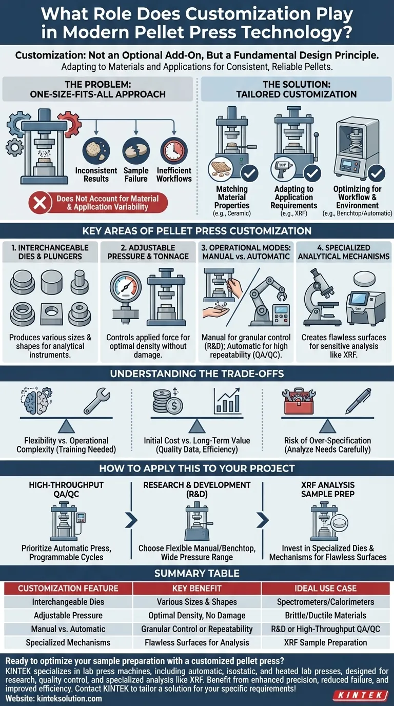 What role does customization play in modern pellet press technology? Enhance Precision and Efficiency in Your Lab Visual Guide