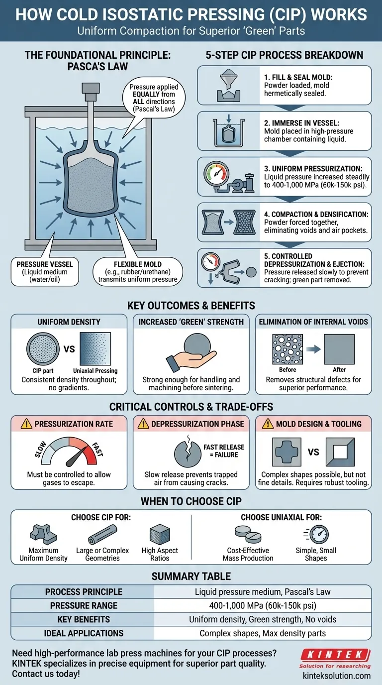 How does the Cold Isostatic Pressing (CIP) process work? Achieve Uniform Density and Strength for Complex Parts Visual Guide