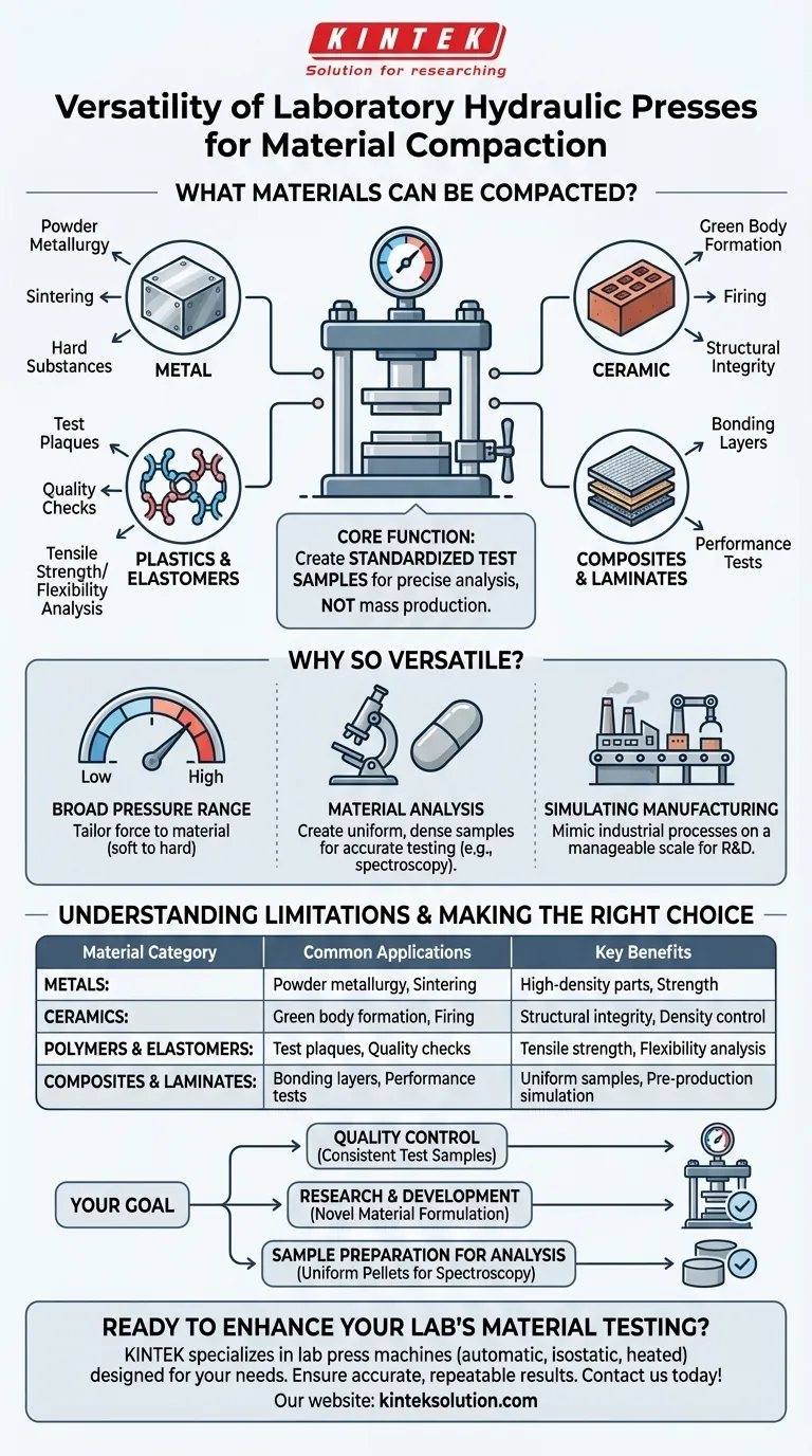 What materials can be compacted using these presses? Versatile Lab Presses for Metals, Ceramics, Plastics & More Visual Guide