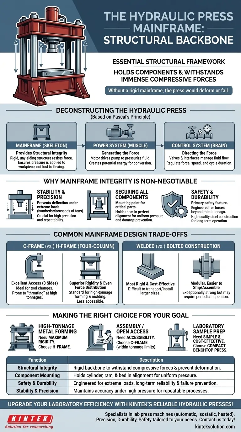 液压机中的机架有何作用？对于稳定性和精度至关重要 图解指南