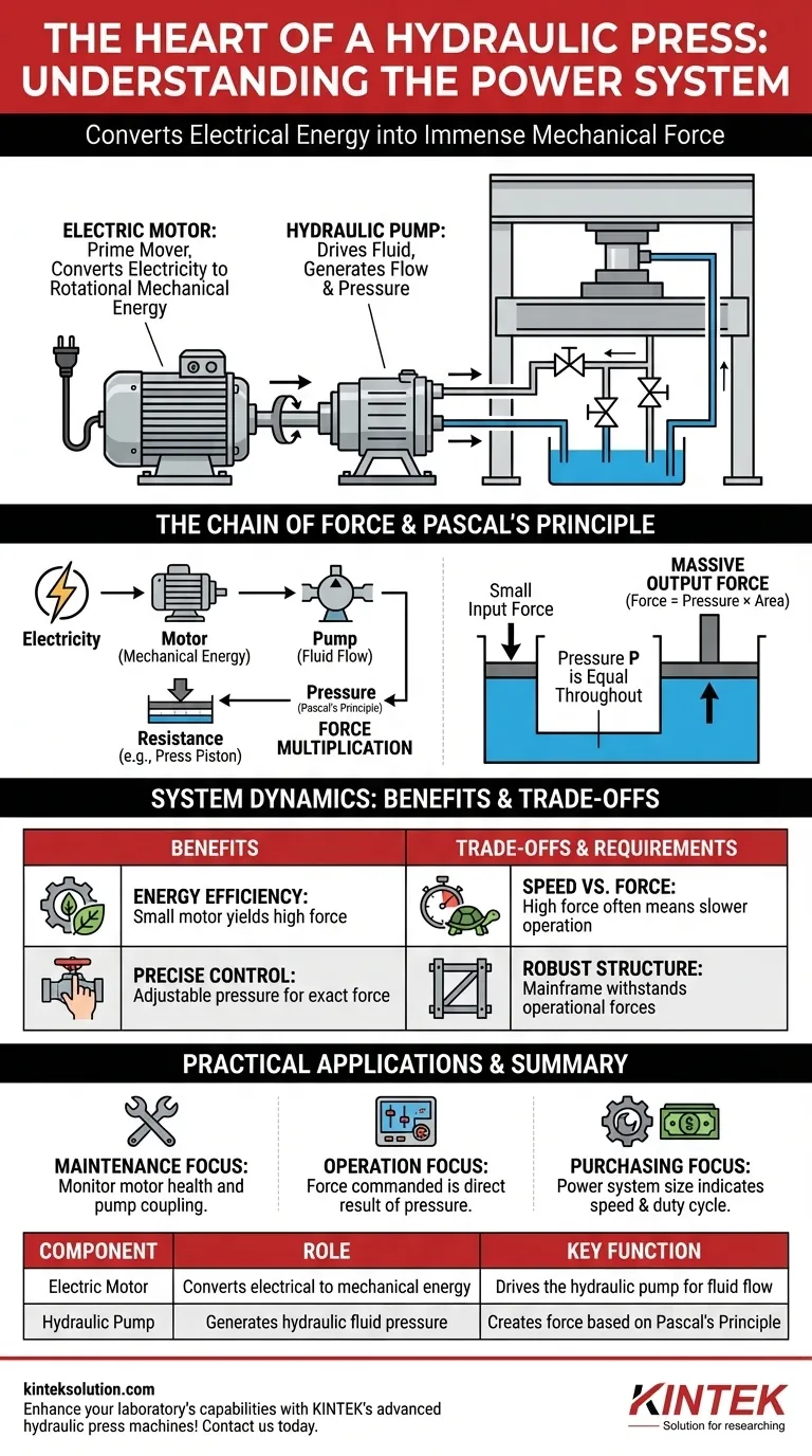 ما هو الدور الذي يلعبه نظام الطاقة في المكبس الهيدروليكي؟ شرح القوة الدافعة والكفاءة دليل مرئي