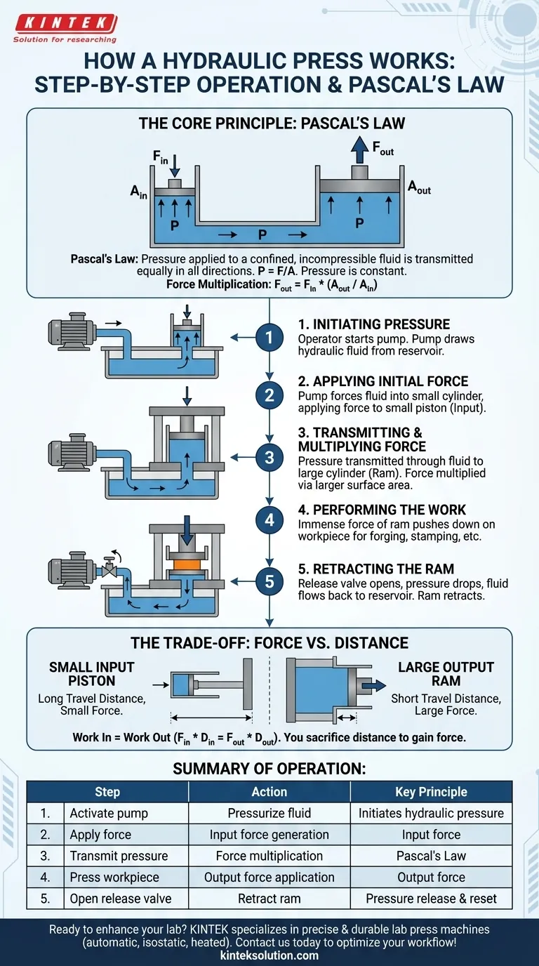 Quelles sont les opérations étape par étape d'une presse hydraulique ? Maîtrisez le processus de multiplication de la force Guide Visuel
