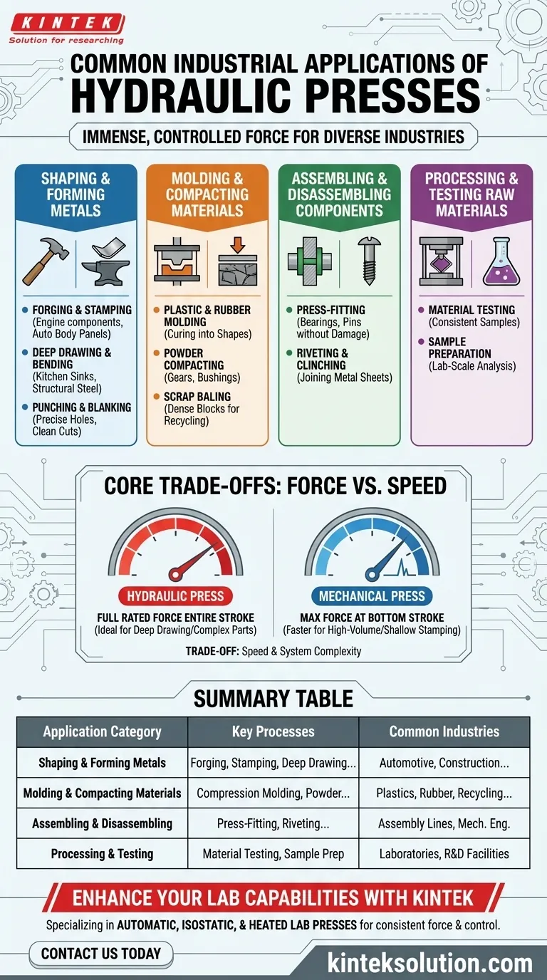 What are some common industrial applications of hydraulic presses? Boost Efficiency in Metalworking and Molding Visual Guide