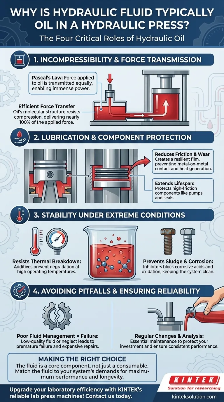 لماذا يكون السائل الهيدروليكي عادة زيتًا في المكبس الهيدروليكي؟ أطلق العنان للكفاءة والمتانة دليل مرئي