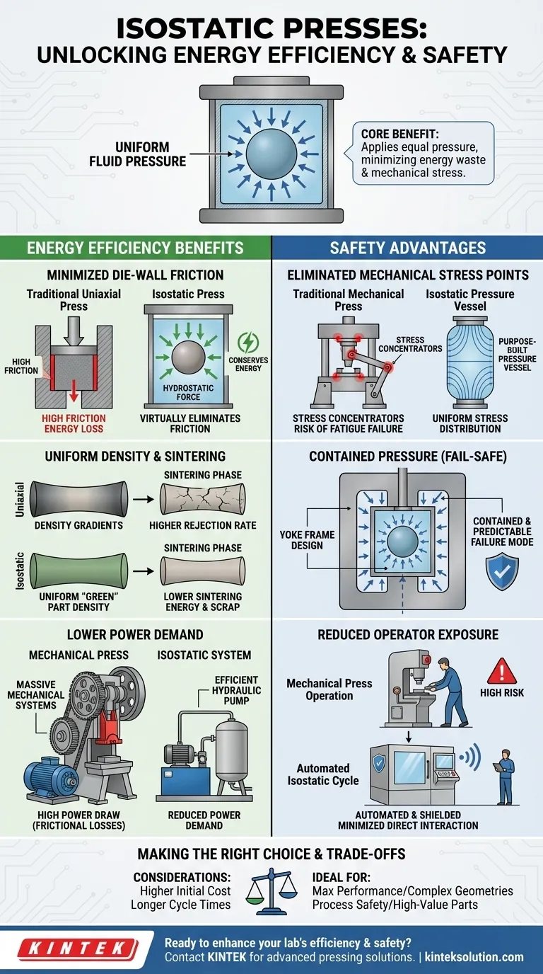 Quais são os benefícios de eficiência energética e segurança das prensas isostáticas? Aumente o desempenho do seu laboratório com pressão uniforme Guia Visual