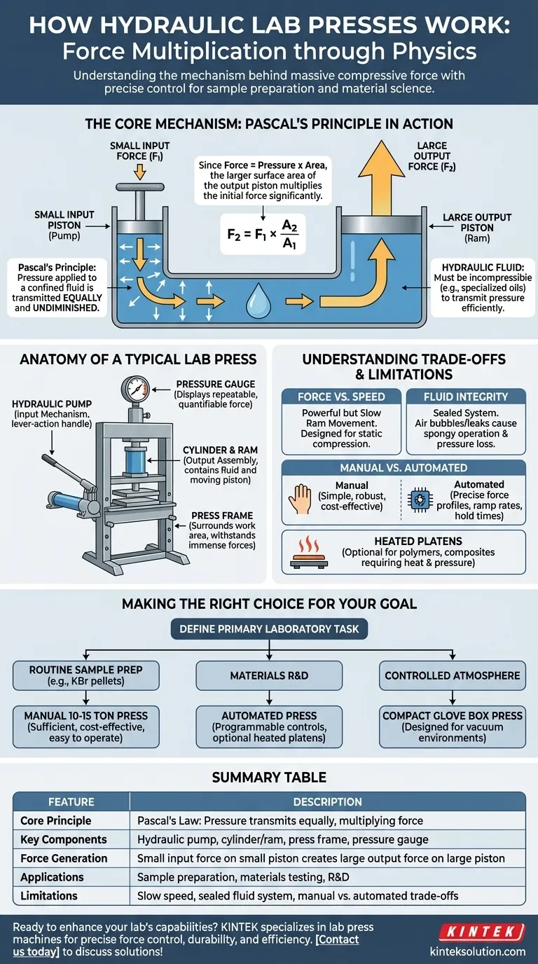 How do Hydraulic Lab Presses work? Master Force Multiplication for Precise Material Processing Visual Guide