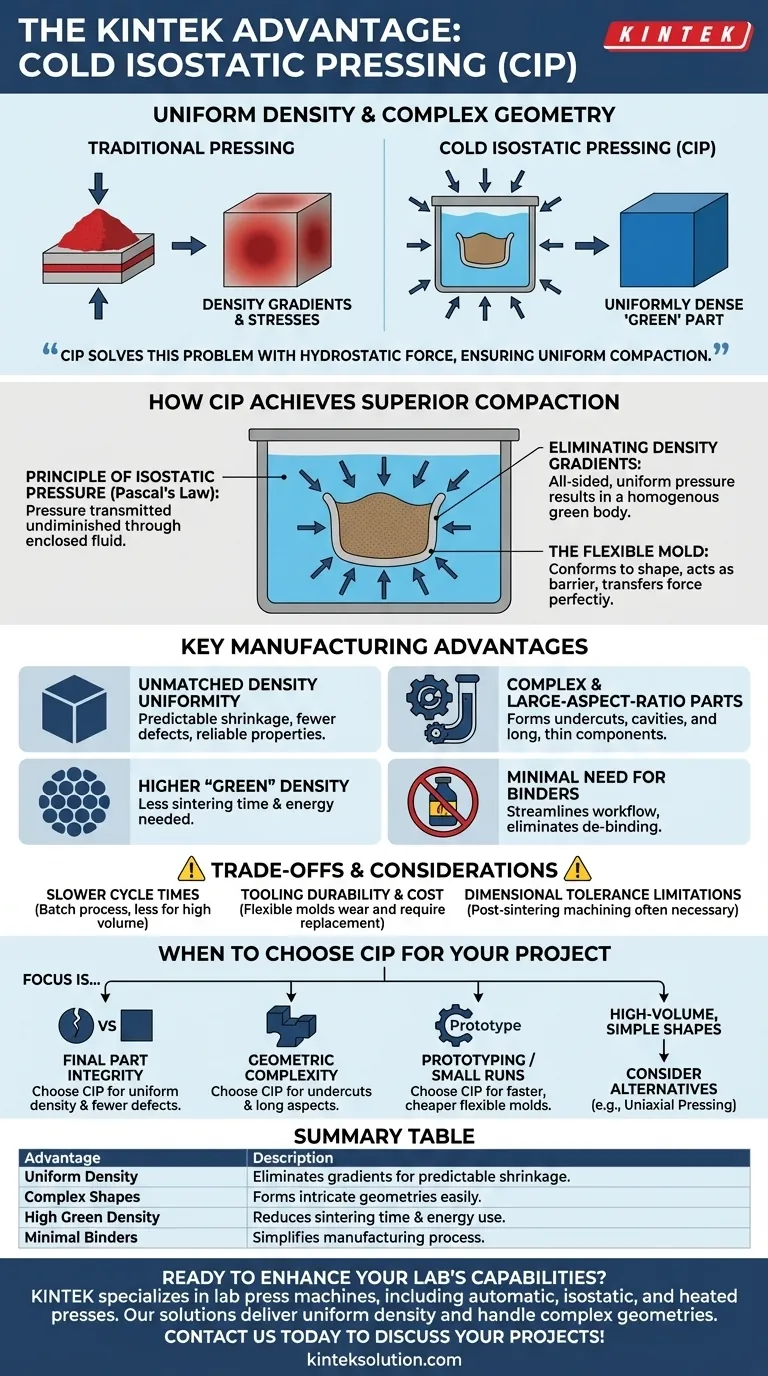Quali sono i vantaggi dell'utilizzo di un metodo CIP? Ottenere densità uniforme e forme complesse Guida Visiva