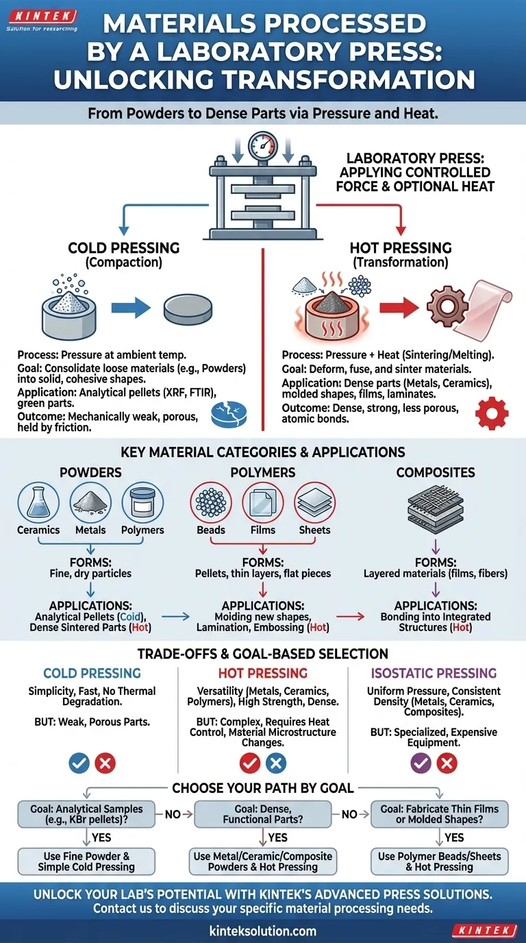 What types of materials can be processed using a laboratory press? Explore Versatile Material Processing Solutions Visual Guide