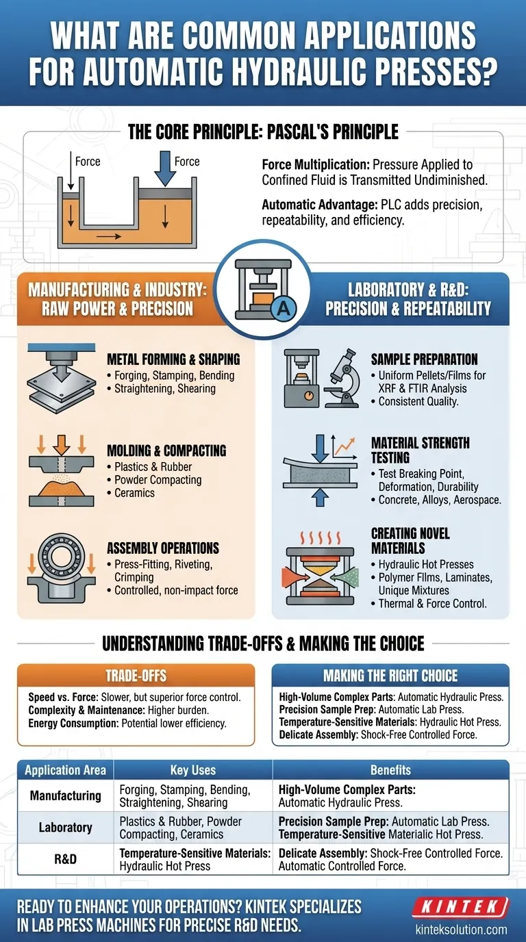 自动液压机有哪些常见应用？提高制造和实验室效率 图解指南