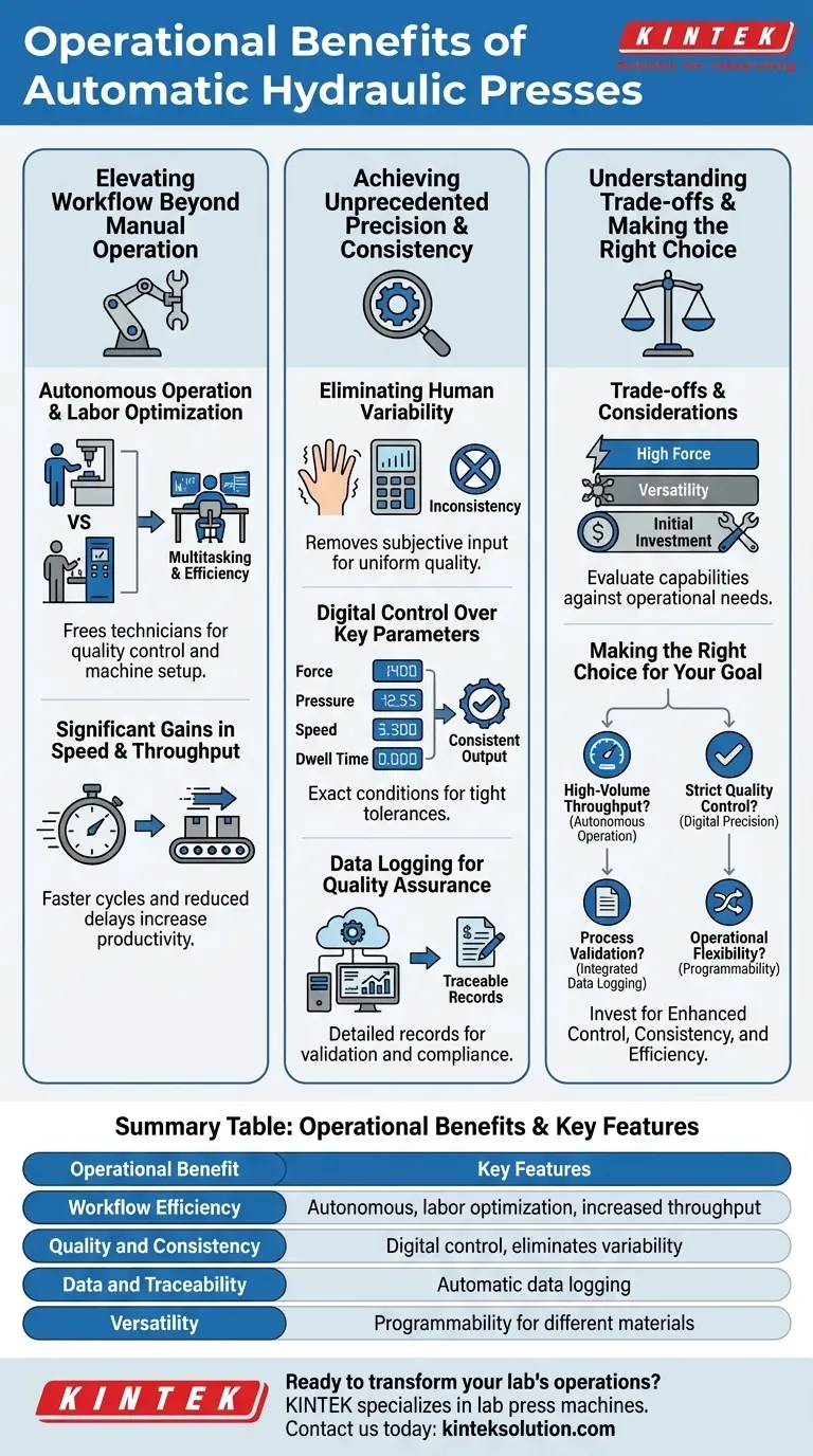全自动液压机有哪些操作优势？提升您实验室的效率和精度 图解指南