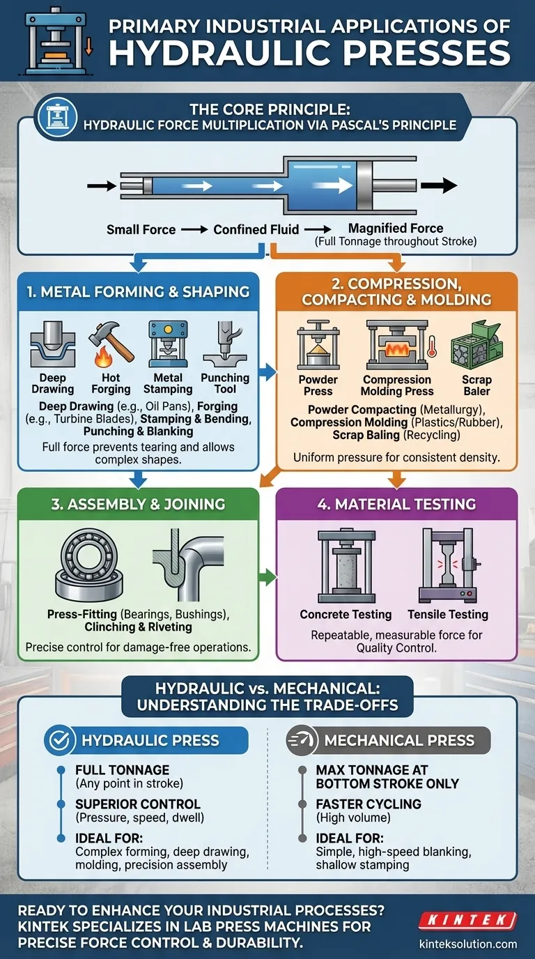 Каковы основные промышленные применения гидравлических прессов? Раскройте точность и мощность для ваших проектов Визуальное руководство