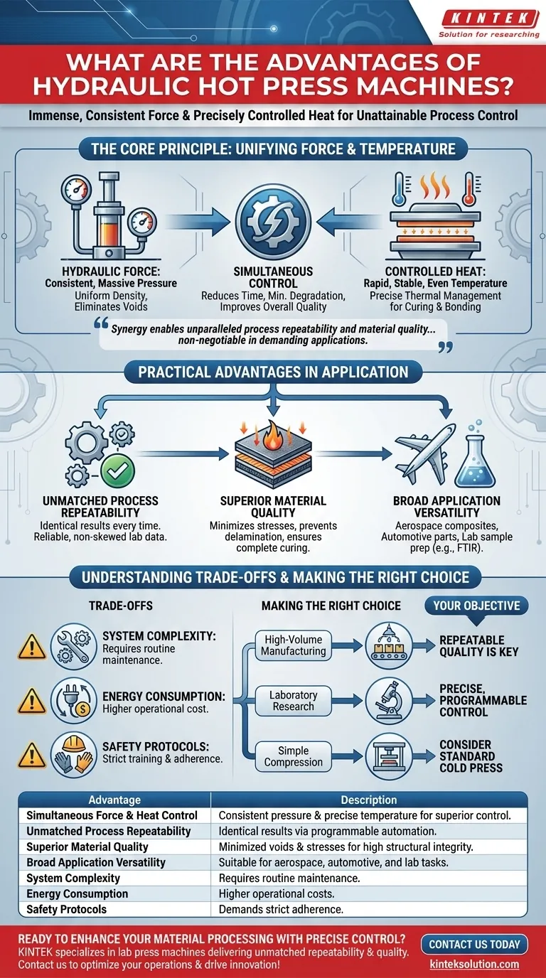 Quali sono i vantaggi delle presse idrauliche a caldo? Ottenere un controllo di processo superiore per materiali di qualità Guida Visiva