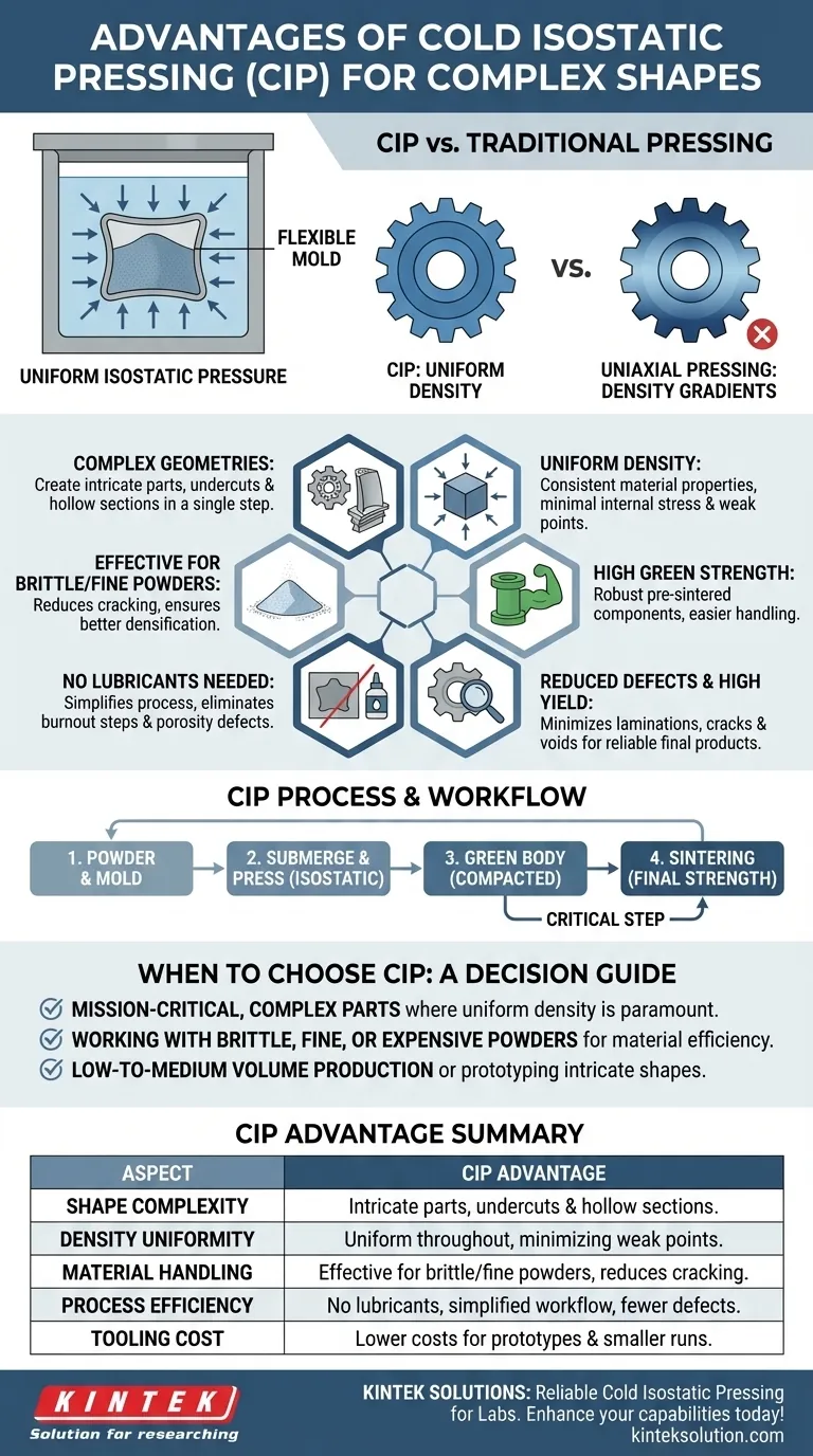 ما هي مزايا الضغط المتساوي الساكن البارد للأشكال المعقدة؟ تحقيق كثافة موحدة وقوة فائقة دليل مرئي