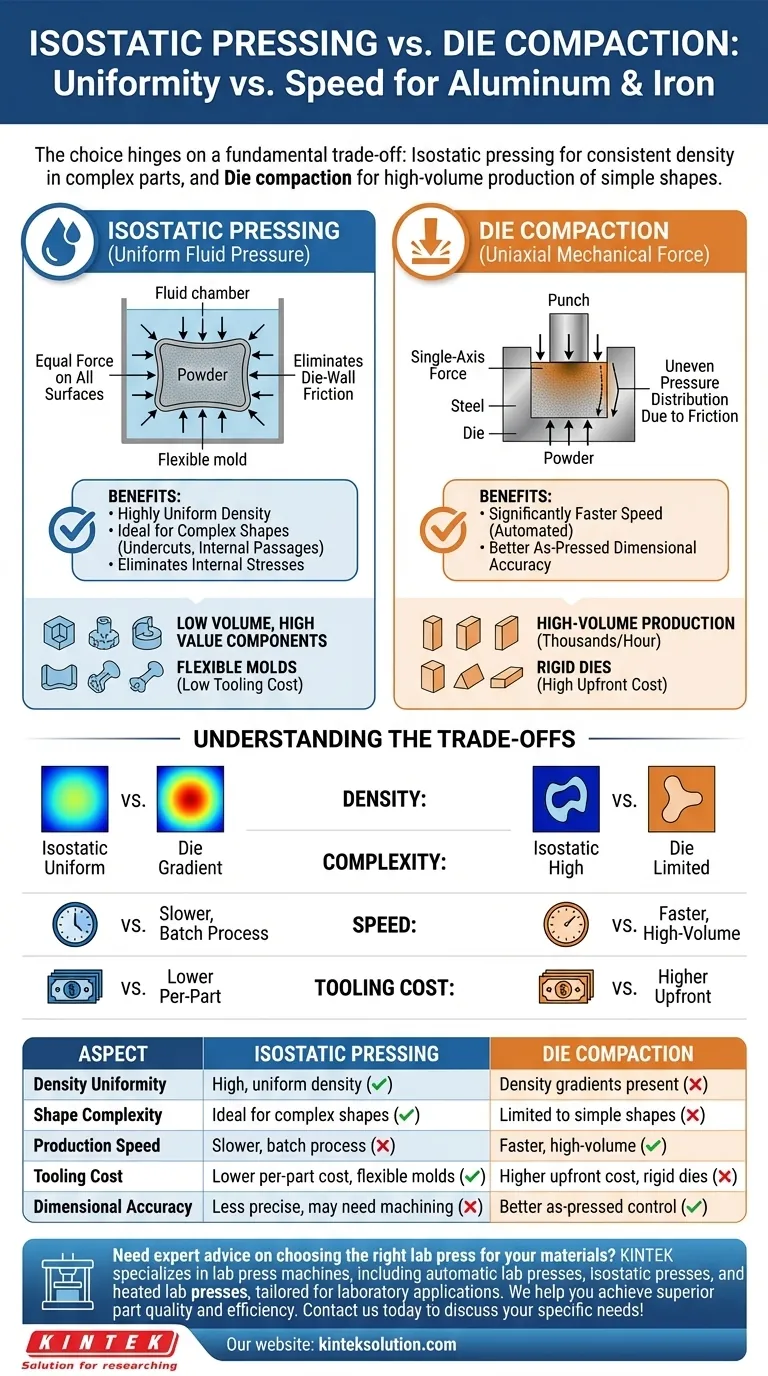 等静压与模压相比，在铝和铁等材料方面有何不同？为您零件发现最佳方法 图解指南
