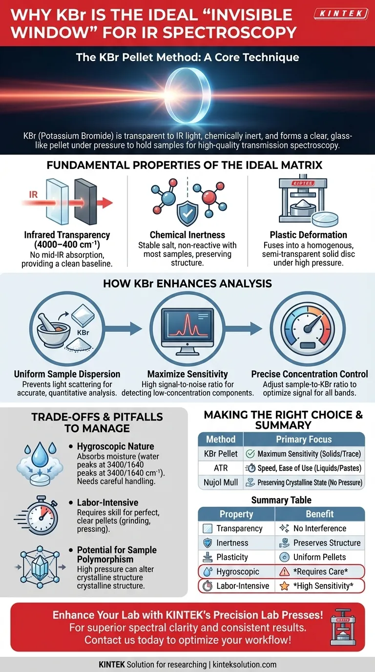 なぜIR分光法におけるペレット法でKBrが使用されるのですか？クリアで高品質なスペクトルを研究室で実現しましょう ビジュアルガイド