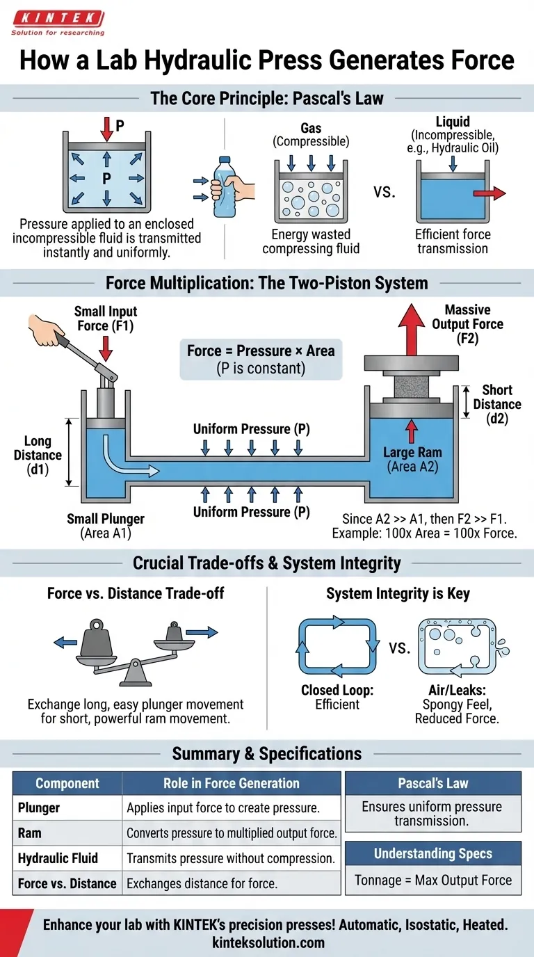 How does a Lab Hydraulic Press generate force? Harness Pascal's Law for Powerful Compression Visual Guide