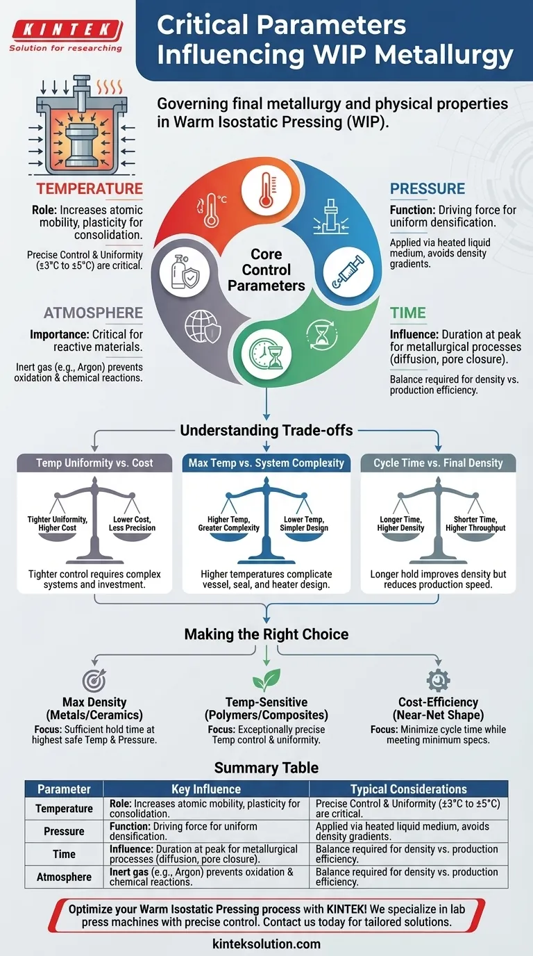 What are the critical parameters in Warm Isostatic Pressing? Master Temperature, Pressure, and Time for Superior Metallurgy Visual Guide