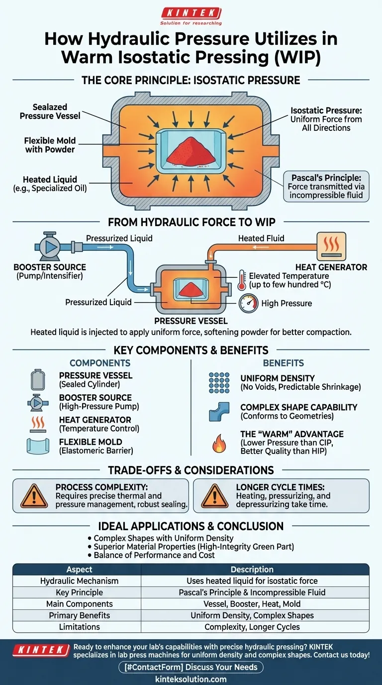 How is hydraulic pressure utilized in Warm Isostatic Pressing? Achieve Uniform Density and Complex Shapes Visual Guide