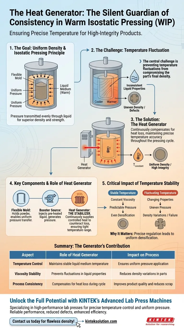 How does the heat generator contribute to the Warm Isostatic Pressing process? Ensuring Uniform Density and Quality Visual Guide