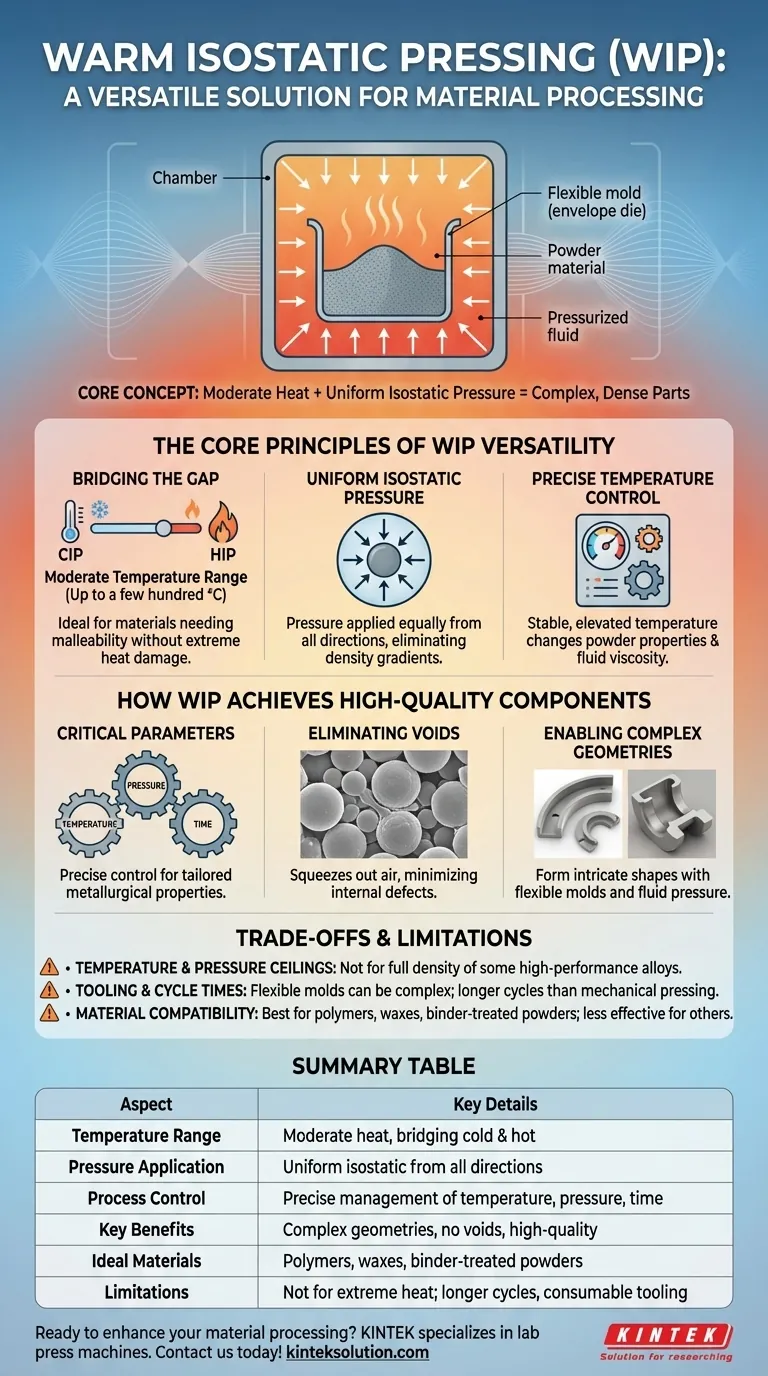 Что делает изостатическое прессование в теплых условиях универсальным решением для обработки материалов? Откройте для себя его уникальные преимущества для сложных компонентов Визуальное руководство