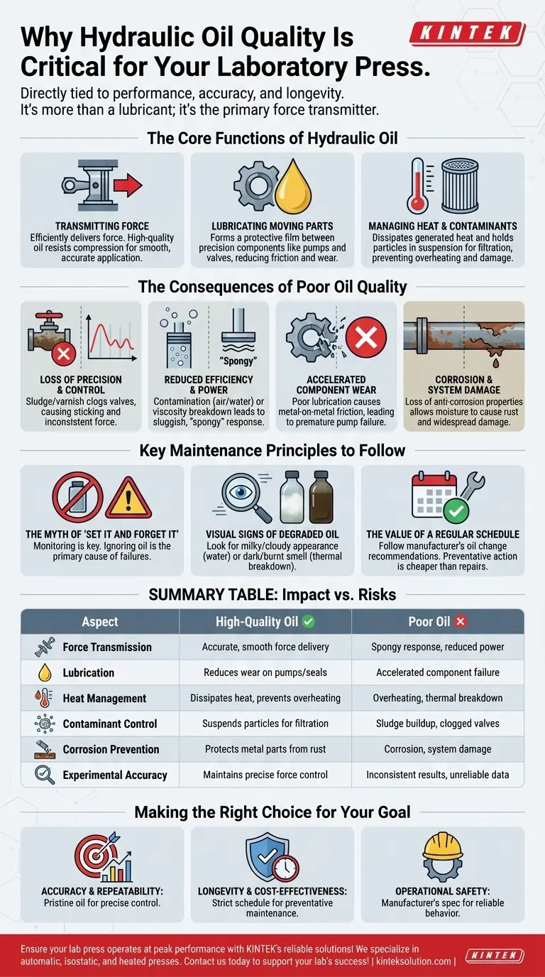 实验室压机中液压油的质量为什么如此重要？确保精度和延长使用寿命 图解指南