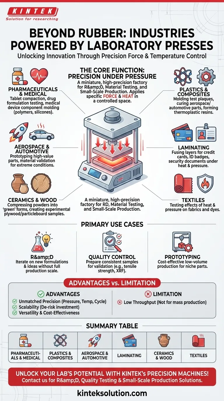 ゴム以外のどのような産業がラボプレスを使用していますか？製薬、プラスチックなどにおける多用途な応用をご覧ください ビジュアルガイド
