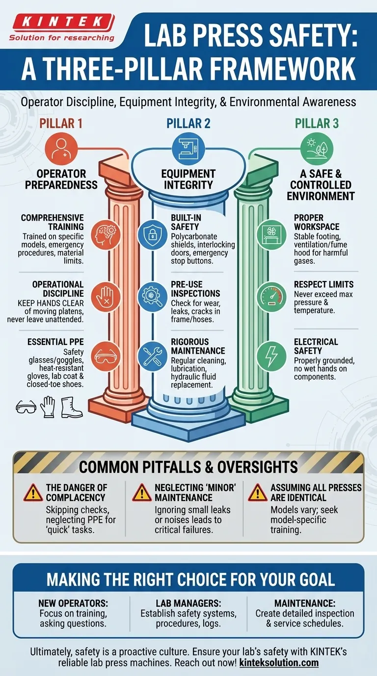 Какие меры предосторожности следует соблюдать при использовании лабораторных прессов? Обеспечение безопасности оператора и оборудования Визуальное руководство