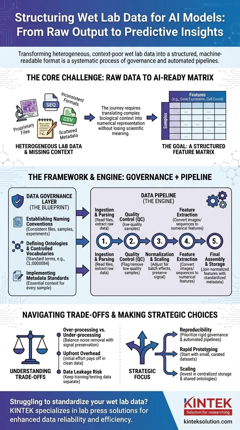 Wie werden Nasslabor-Daten für KI-Modelle strukturiert und standardisiert? Rohdaten aus dem Labor in KI-taugliche Erkenntnisse umwandeln Visuelle Anleitung