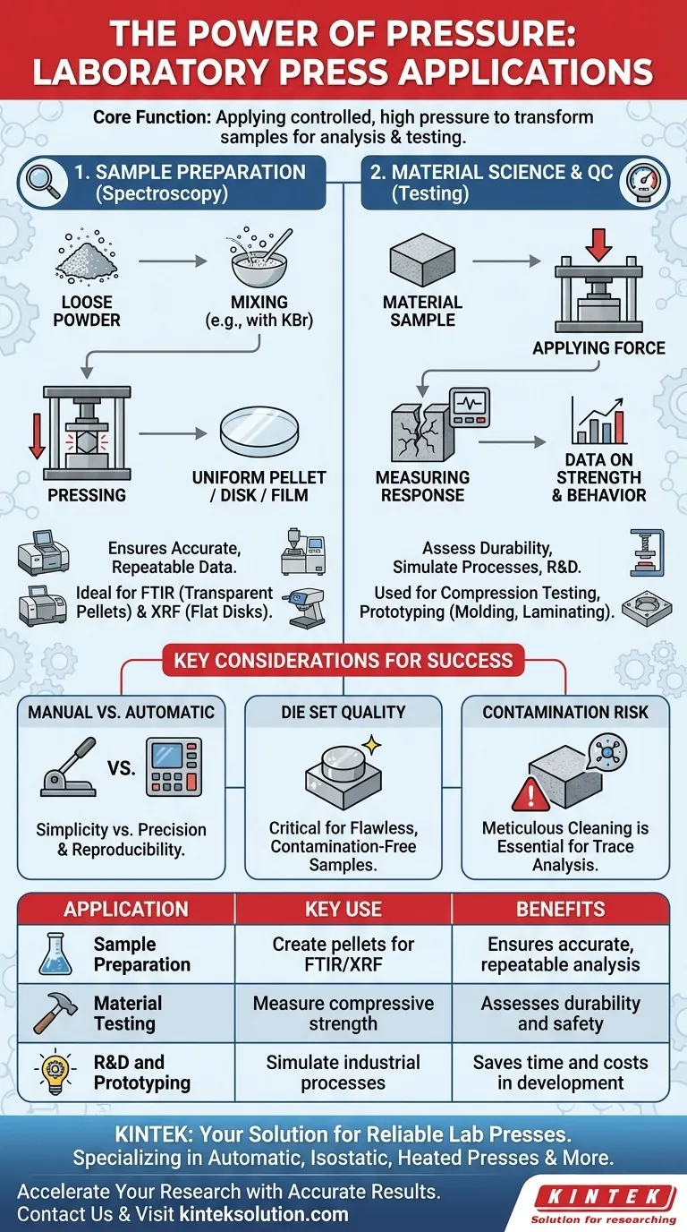 What are laboratory presses used for? Essential Tools for Sample Prep and Material Testing Visual Guide