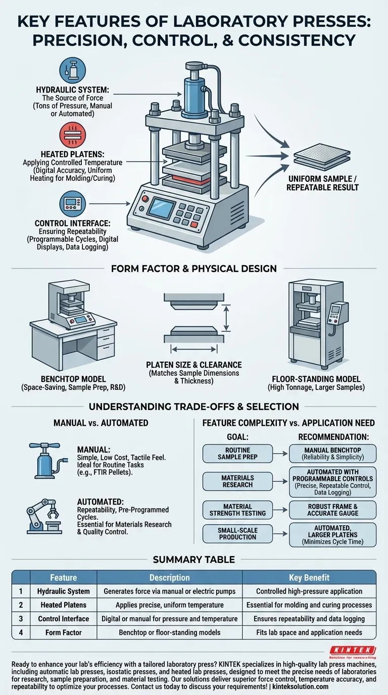 What features do laboratory presses typically have? Essential Components for Precise Material Processing Visual Guide