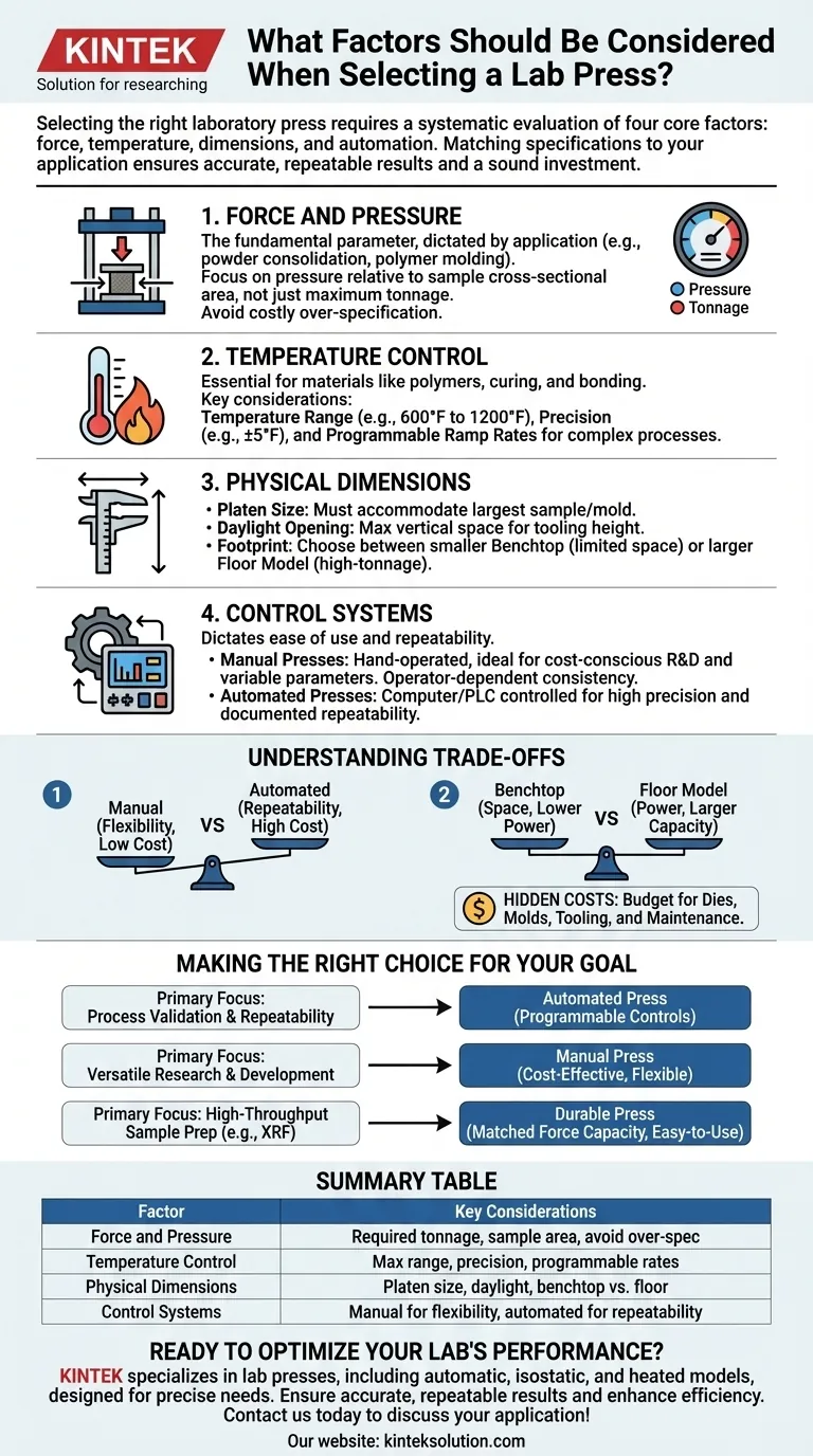 ما هي العوامل التي يجب مراعاتها عند اختيار مكبس معملي؟ ضمان الدقة والكفاءة في مختبرك دليل مرئي