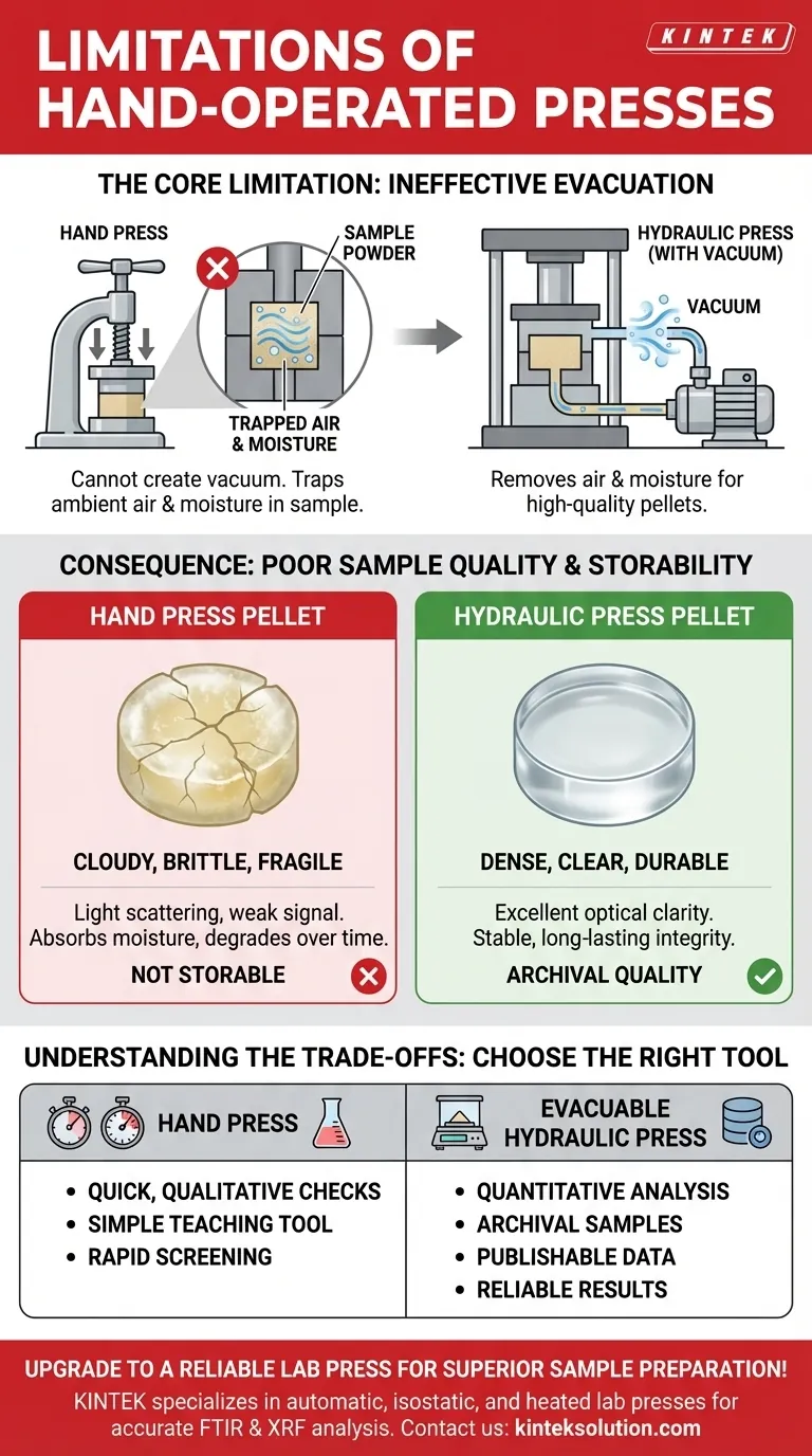 Quali sono i limiti delle presse a funzionamento manuale? Evitare il compromesso del campione nel vostro laboratorio Guida Visiva